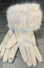 Faux Fur Trim Gloves > Cream