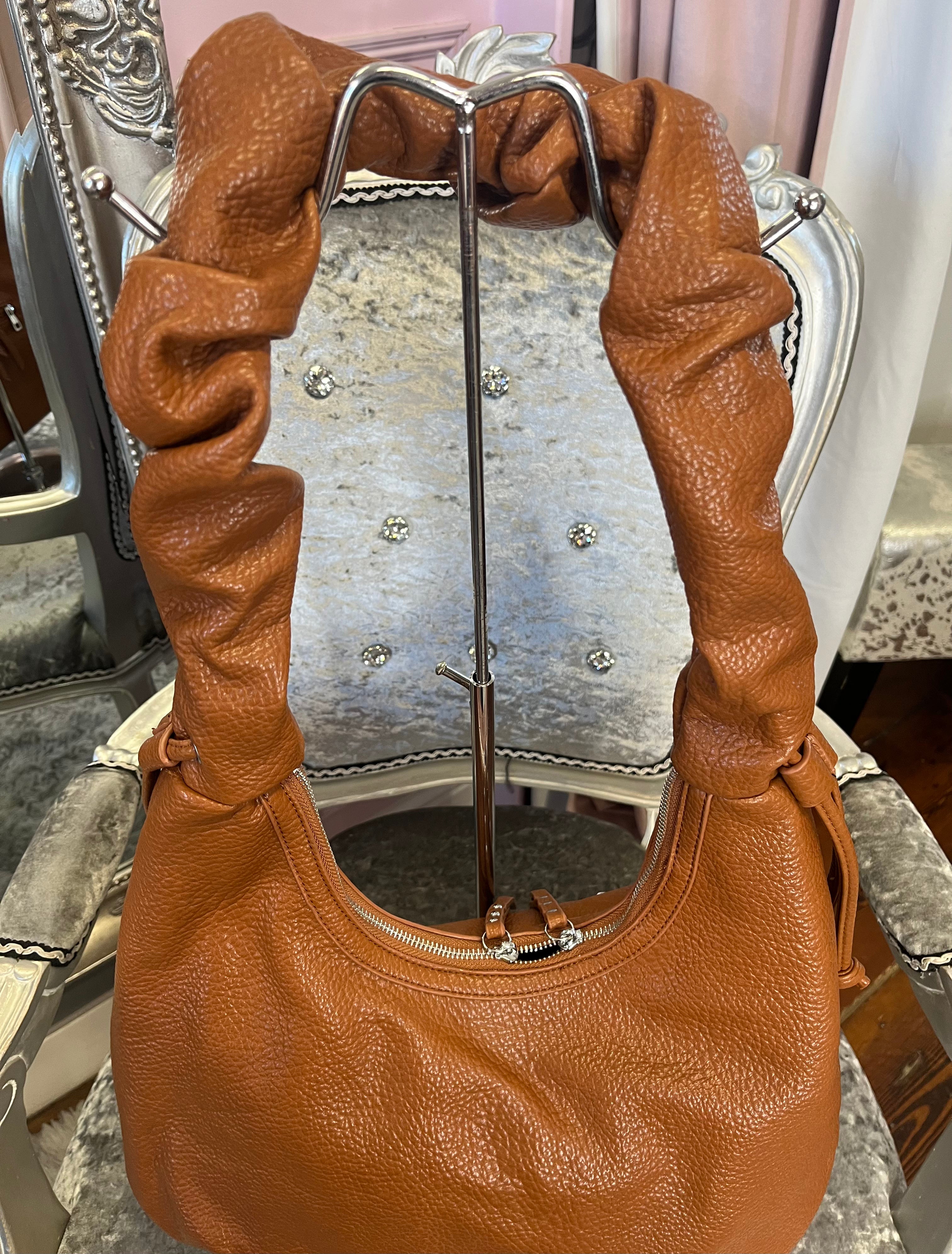 Ruched Handle Saddle Bag