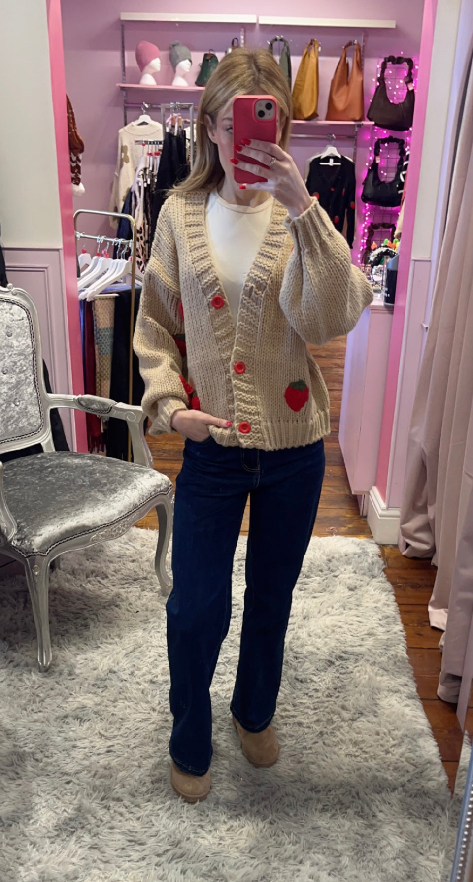 Strawberry Knit Cardigan