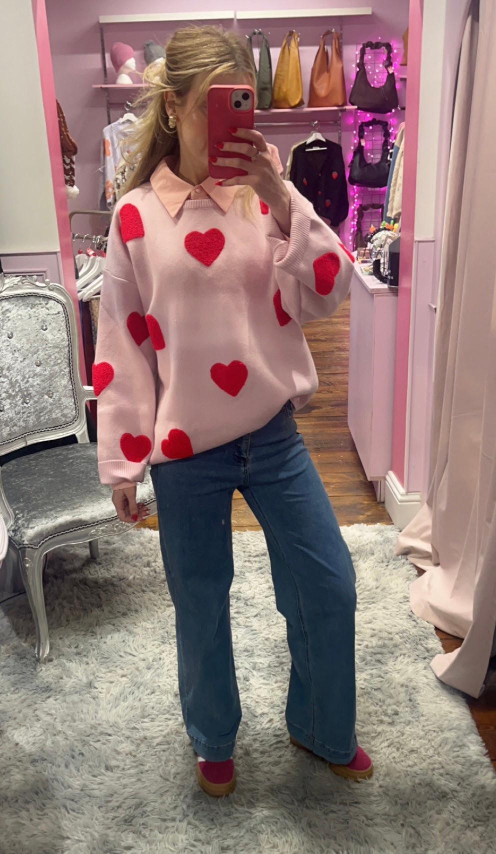 Pinky Queen Of Hearts Jumper