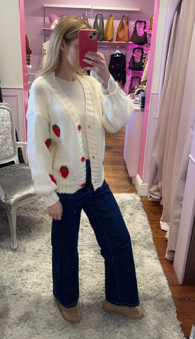 Strawberry Knit Cardigan