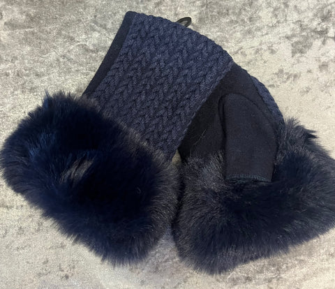 Fingerless Faux Fur Trim Gloves