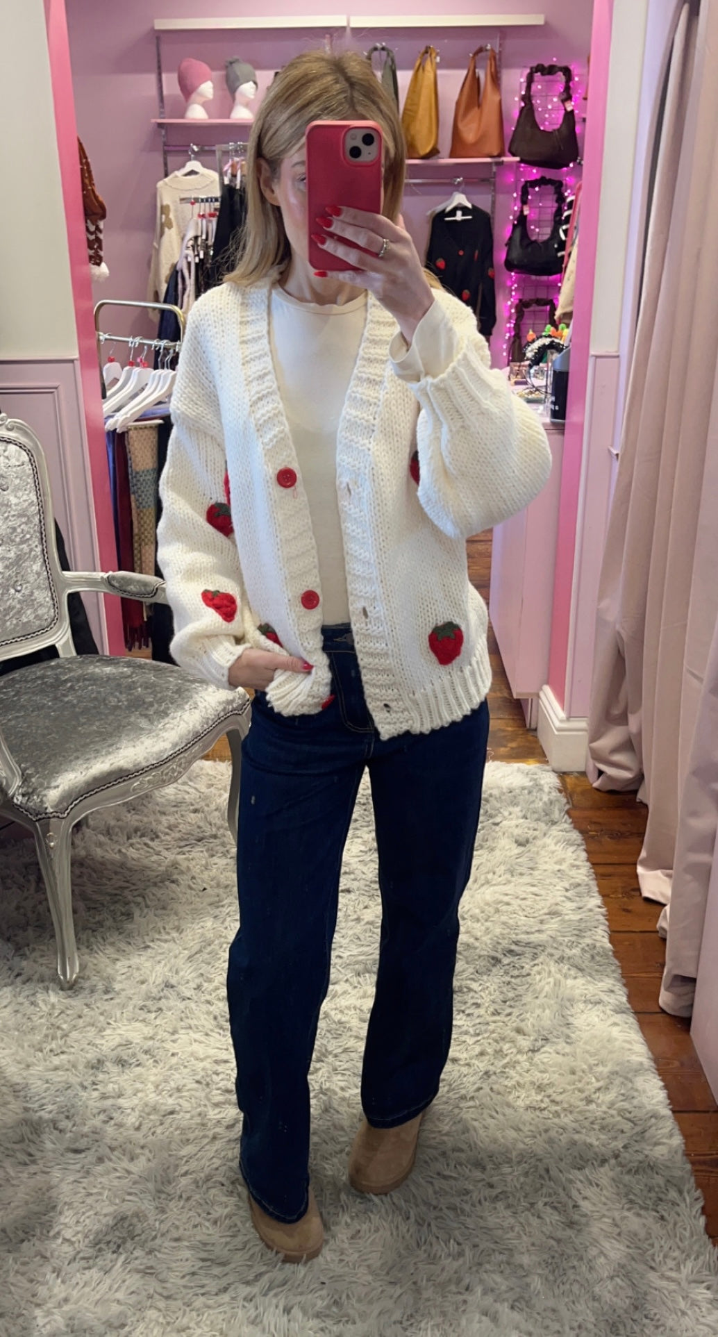 Strawberry Knit Cardigan