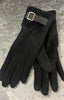 Buckle Trim Gloves > Black