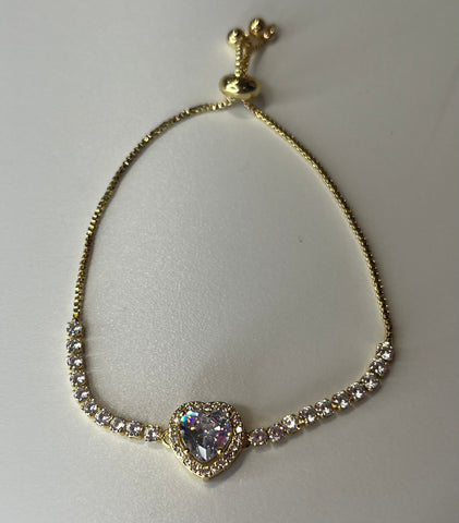 Heart Shaped Diamanté bracelet