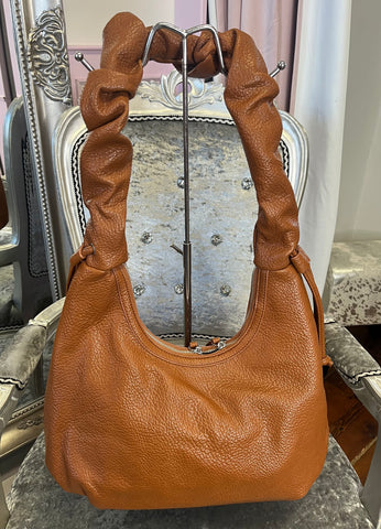 Ruched Handle Saddle Bag