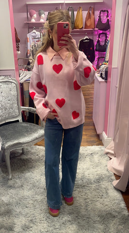 Pinky Queen Of Hearts Jumper