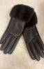 Faux Fur Trim Gloves > Chocolate