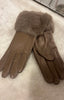 Faux Fur Trim Gloves > Taupe