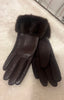 Faux Fur Trim Gloves > Chocolate