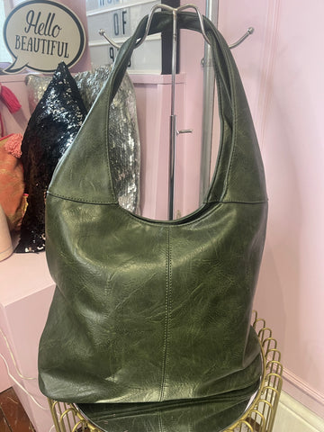 Slouchy Shoulder Bag > Moss Green