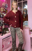 Chunky Knit Cardigan / Burgundy