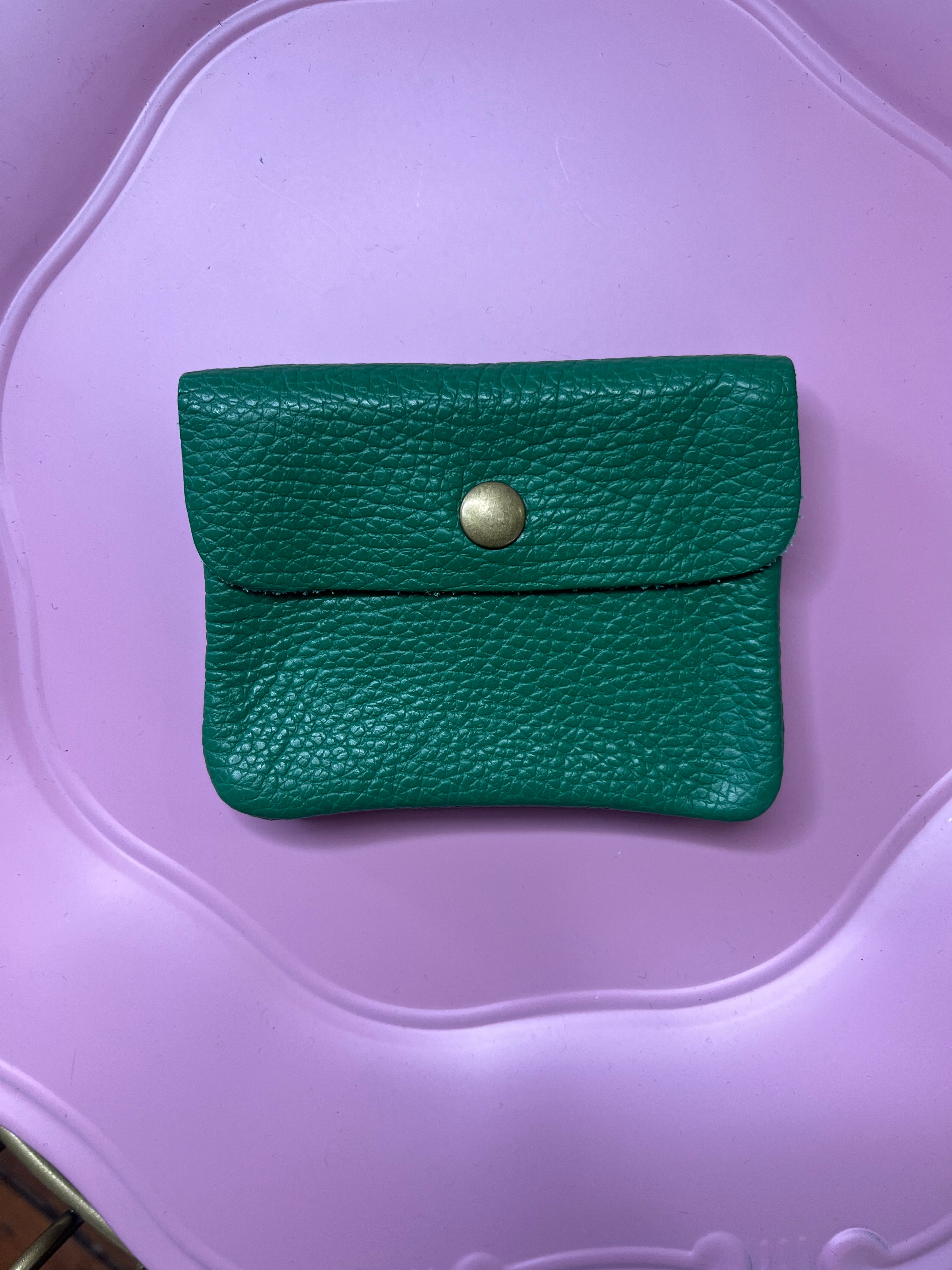 Real Leather Purse  / Moss Green